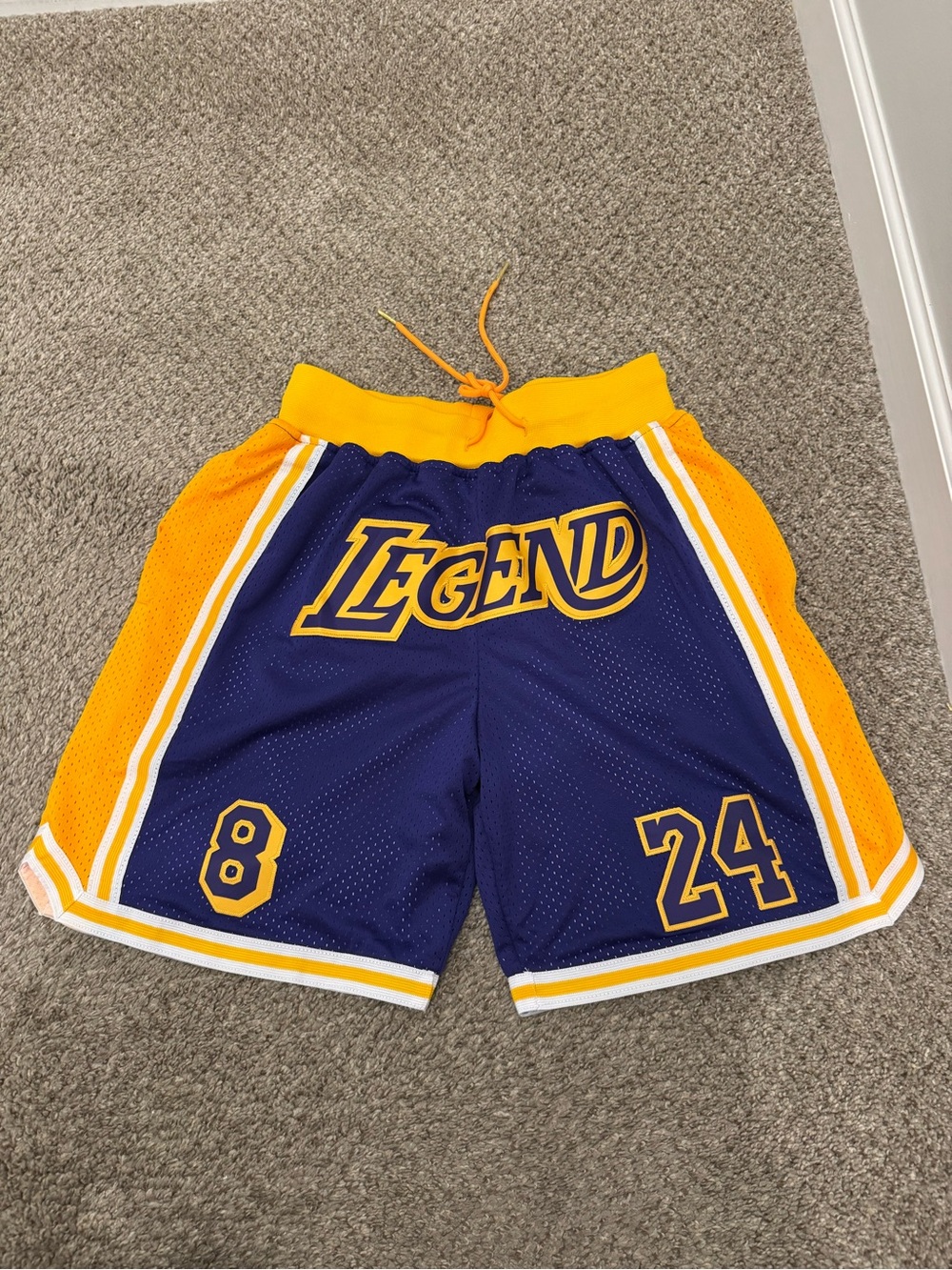 Kobe Bryant L.A Lakers Embroidered Basketball Shorts Size S Legend #’s 8 & 24